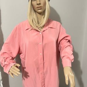Peachy Pink long sleeve button dwn blouse